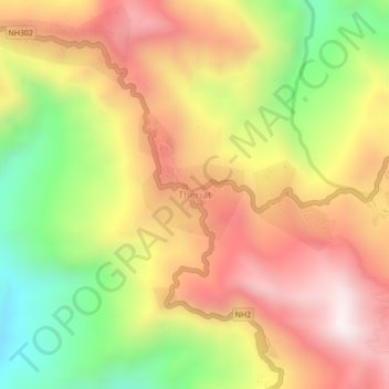 Carte topographique Theriat, altitude, relief
