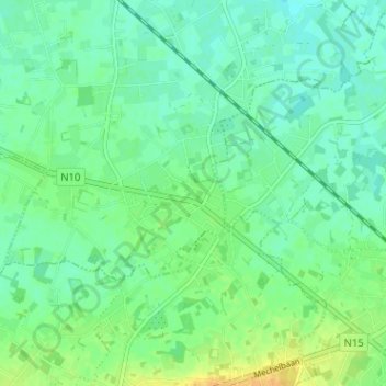 Carte topographique Berlaar- Heikant, altitude, relief