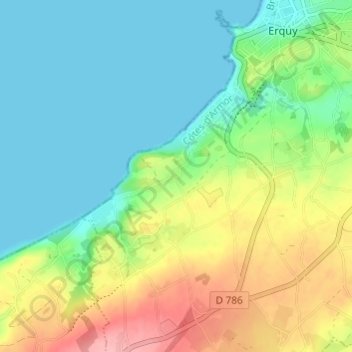 Carte topographique Caroual, altitude, relief