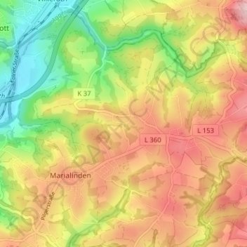 Carte topographique Siefen, altitude, relief
