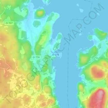 Carte topographique Stillingsön, altitude, relief