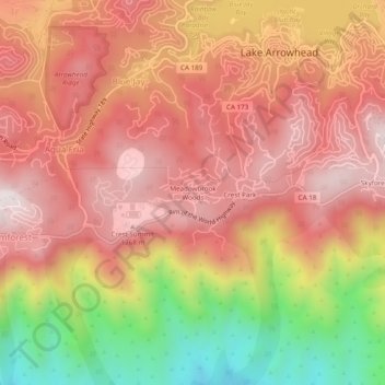 Carte topographique Meadowbrook Woods, altitude, relief