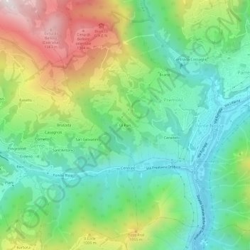 Carte topographique Ol Paìs, altitude, relief