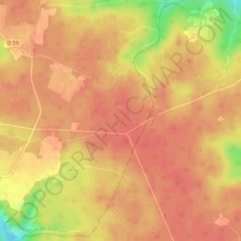 Carte topographique Gréou, altitude, relief