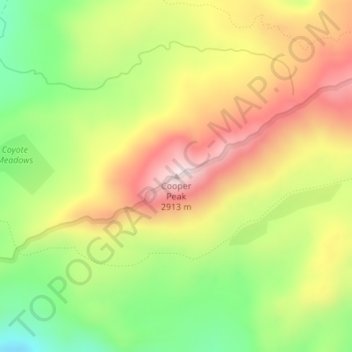 Carte topographique Cooper Peak, altitude, relief