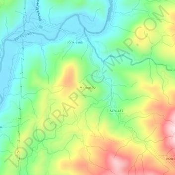 Carte topographique Mineração, altitude, relief