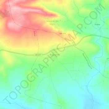 Carte topographique Bagueixe, altitude, relief