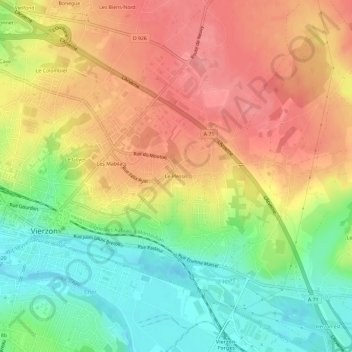 Carte topographique Le Plessis, altitude, relief