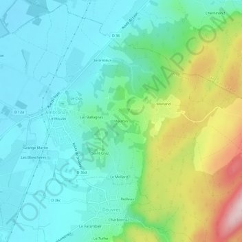 Carte topographique Malafan, altitude, relief
