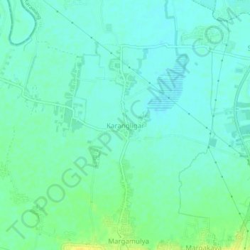 Carte topographique Karangligar, altitude, relief