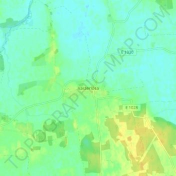 Carte topographique Västerlösa, altitude, relief