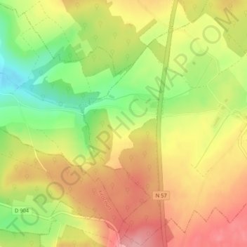 Carte topographique Sous Vilfontaine, altitude, relief