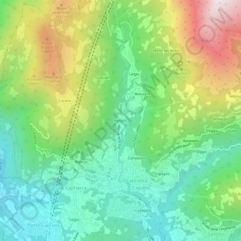 Carte topographique Pezzolo, altitude, relief