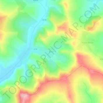 Carte topographique Boian, altitude, relief