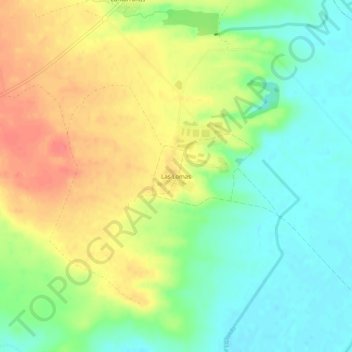 Carte topographique Las Lomas, altitude, relief
