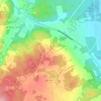 Carte topographique Norrlia, altitude, relief