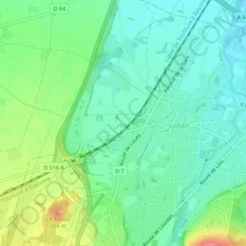 Carte topographique Moures, altitude, relief