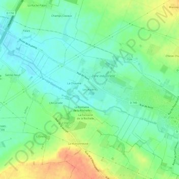 Carte topographique Les Arpens, altitude, relief