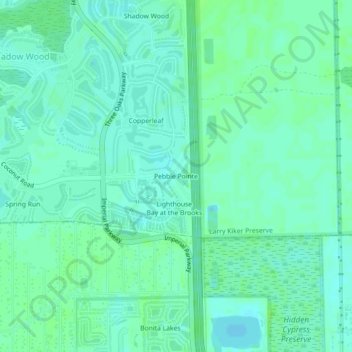 Carte topographique Pebble Pointe, altitude, relief