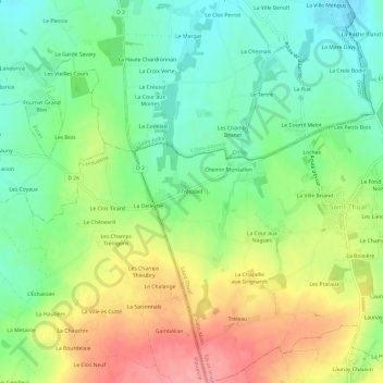 Carte topographique Trésoleil, altitude, relief