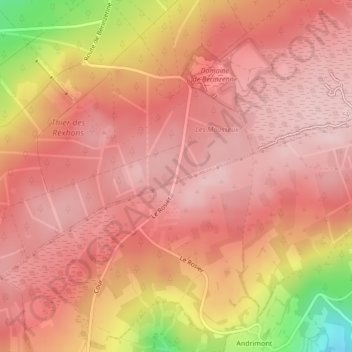 Carte topographique Col du Rosier, altitude, relief