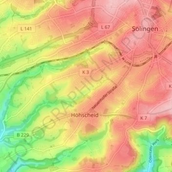 Carte topographique Mittelpilghausen, altitude, relief
