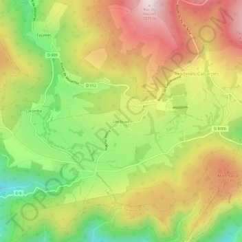 Carte topographique Les Jouys, altitude, relief