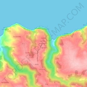 Carte topographique El Monasterio, altitude, relief