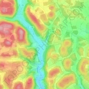 Carte topographique Hörschwag, altitude, relief