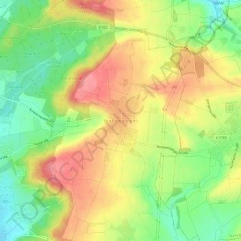 Carte topographique Hochemmingen, altitude, relief