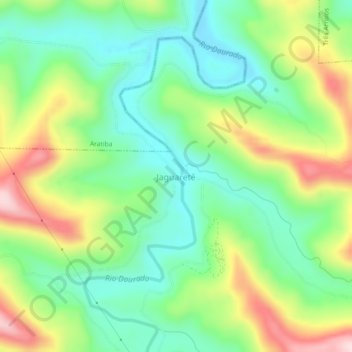 Carte topographique Jaguaretê, altitude, relief