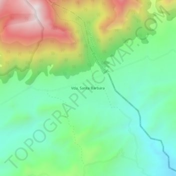 Carte topographique Vda. Santa Barbara, altitude, relief