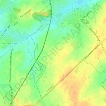 Carte topographique Tourne-en-Pierre, altitude, relief
