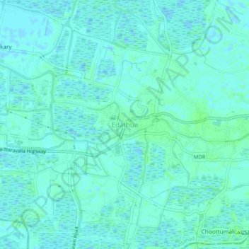 Carte topographique Edathua, altitude, relief