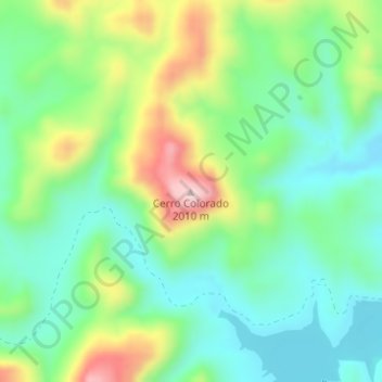 Carte topographique Cerro Colorado, altitude, relief