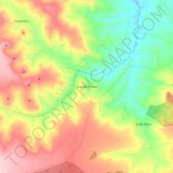 Carte topographique Capão Novo, altitude, relief