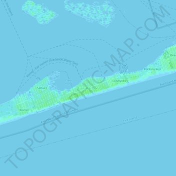 Carte topographique Fair Harbor, altitude, relief