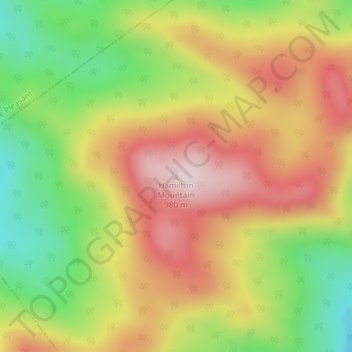 Carte topographique Hamilton Mountain, altitude, relief
