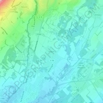 Carte topographique Pregnin, altitude, relief