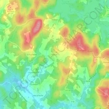 Carte topographique Nepoux, altitude, relief