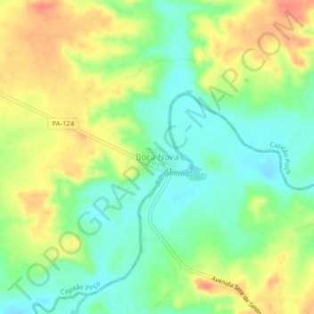 Carte topographique Boca Nova, altitude, relief