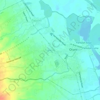 Carte topographique Tugatog, altitude, relief