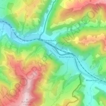 Carte topographique Rappennest, altitude, relief