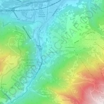 Carte topographique San Marco, altitude, relief