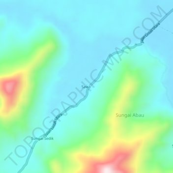 Carte topographique Sawa', altitude, relief