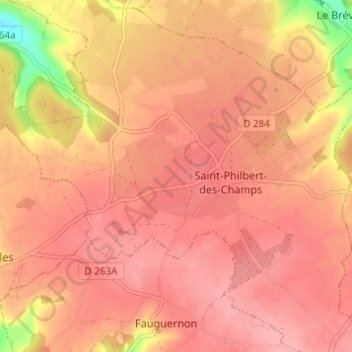Carte topographique Les Châtaigniers, altitude, relief