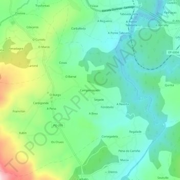 Carte topographique Camporrapado, altitude, relief