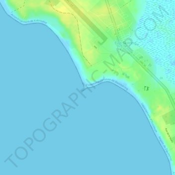 Carte topographique Cap Skirring, altitude, relief