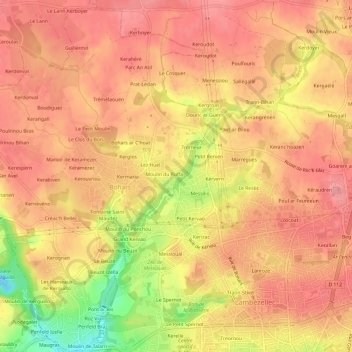 Carte topographique Le Ruffa, altitude, relief