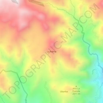 Carte topographique La Palma, altitude, relief